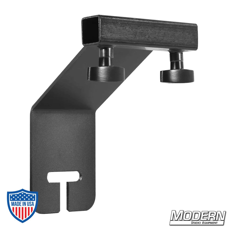 Offset Ear for 1" Square Tube in Black Zinc with T-Handles for Film Grip and Rigging