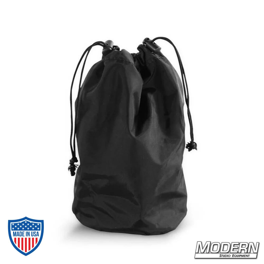Black drawstring bag for On the Go Baby Pin Kit, ideal for film, grip, and rigging equipment storage.
