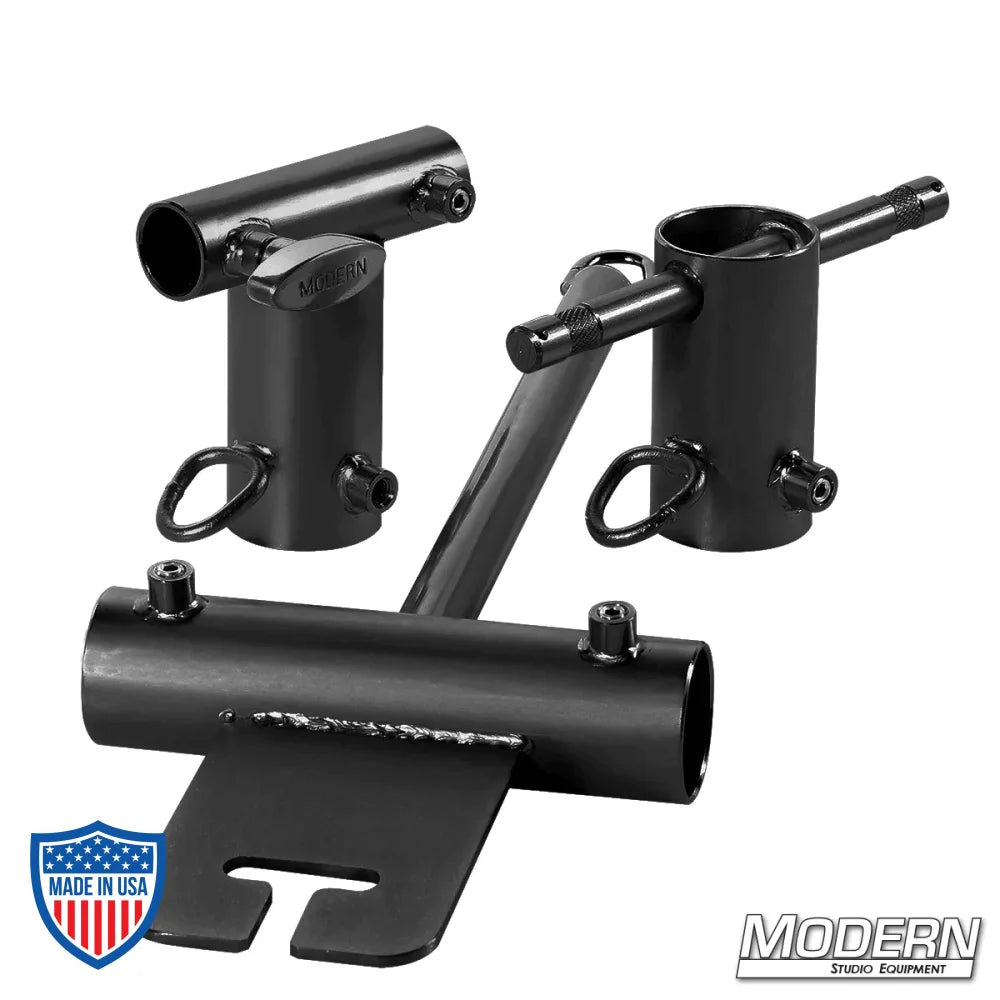 Pipe Boom Kit for 1-1/2" Speed-Rail® in black zinc, used for film grip and rigging in lighting setups.