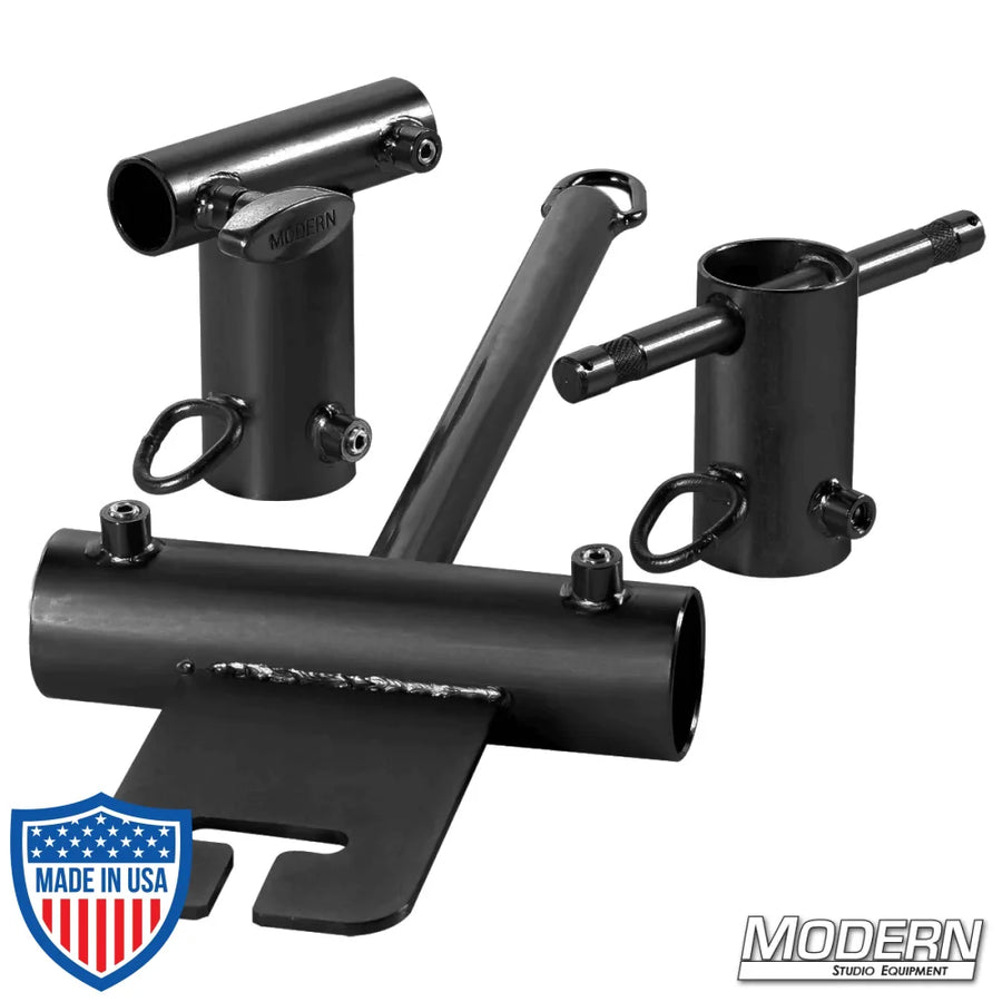 Pipe Boom Kit for 1-1/4-inch Speed-Rail® - Black Zinc for film grip and rigging. Includes ear with center post and rear receiver.
