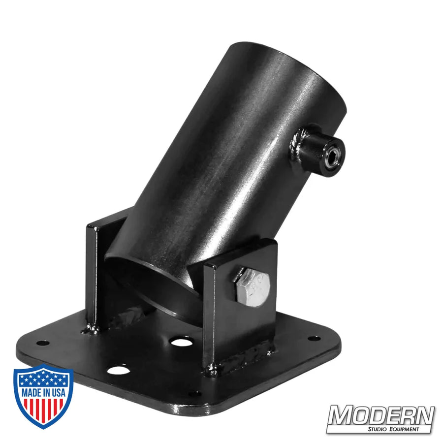 Pipe Rocker Receiver for 1-1/2" Speed-Rail® in black zinc with set screw for film grip rigging.