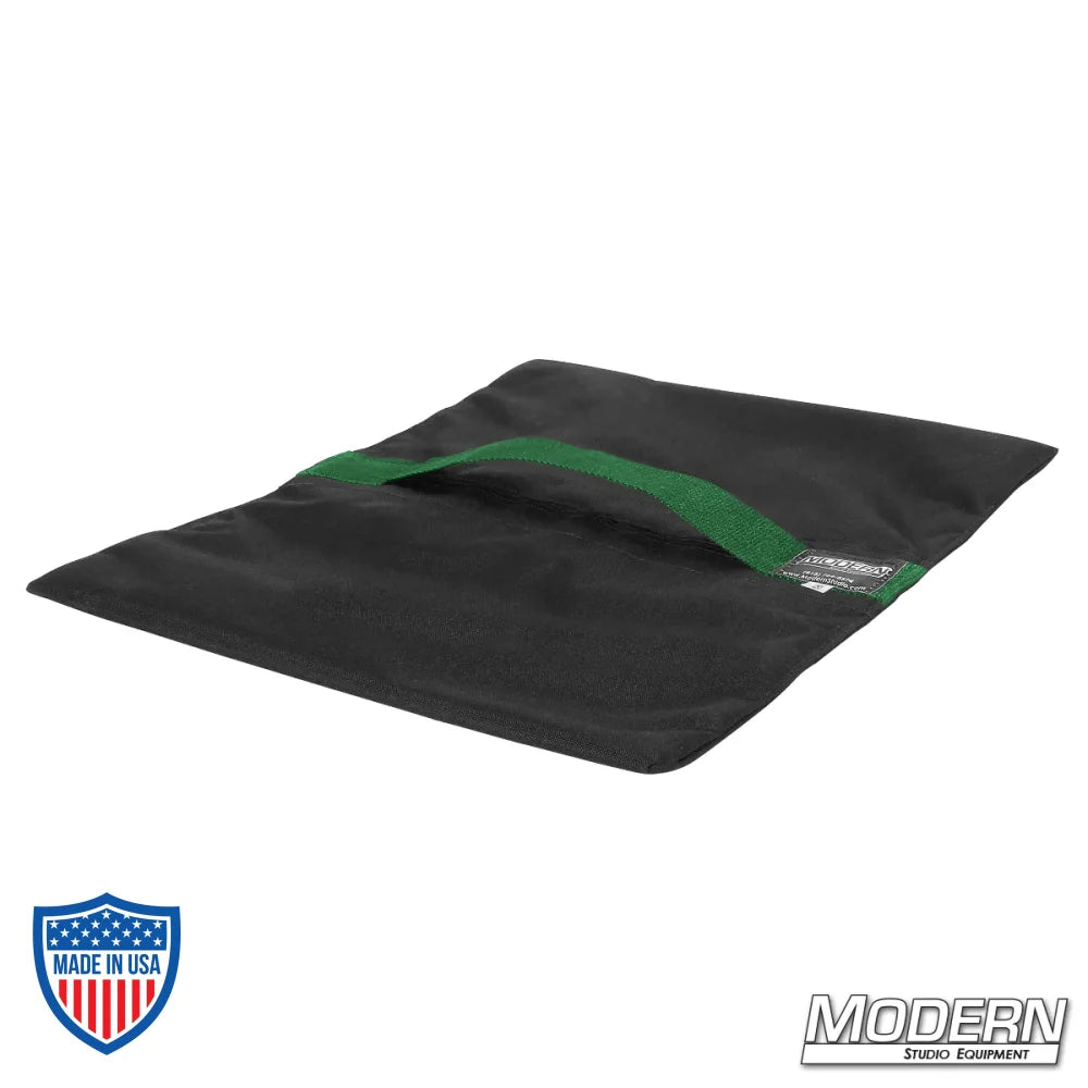Flyaway Sandbag 15 lbs with green velcro closure for film grip rigging