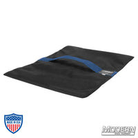 Flyaway Sandbag (20 lbs.) with velcro closure made from Cordura 1000 for film grip and rigging equipment, empty and ready to fill.