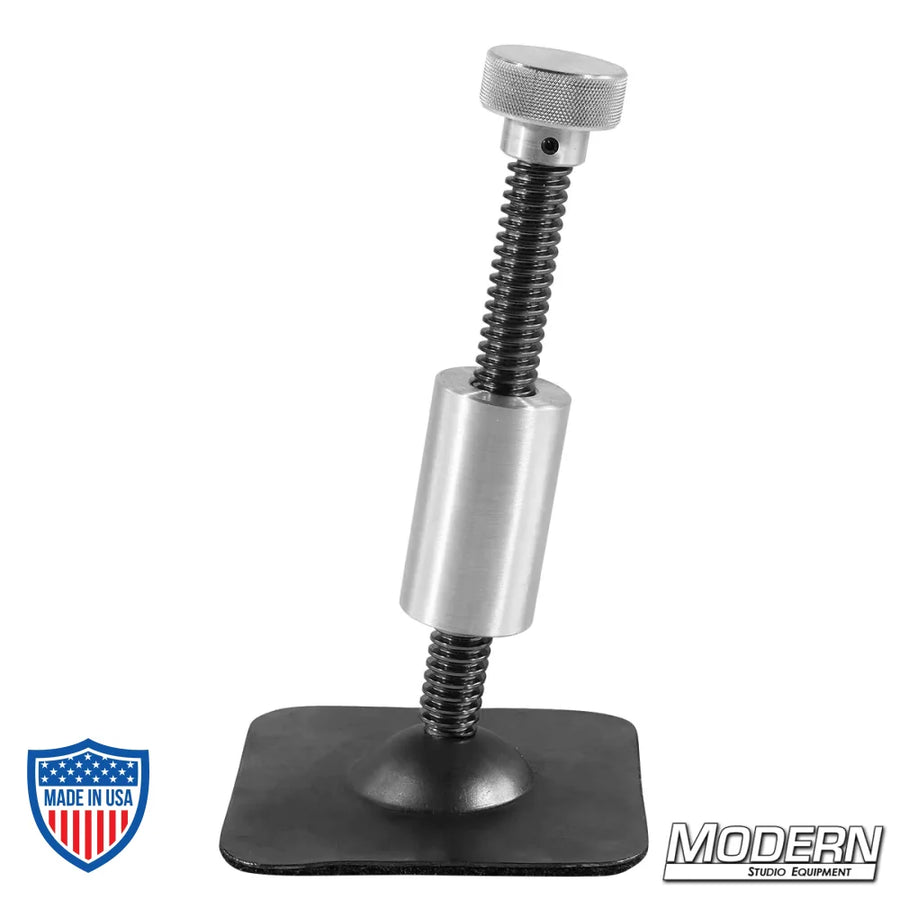 Screw jack to 1-1/4" Speed-Rail® Fitting Starter in black zinc finish for film grip and rigging equipment.