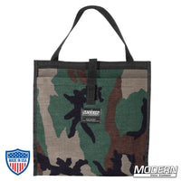 Camo scrim bag for 13-1/2" lighting scrims, made with Cordura 1000 fabric and stainless steel rod, ideal for film, grip, and rigging use