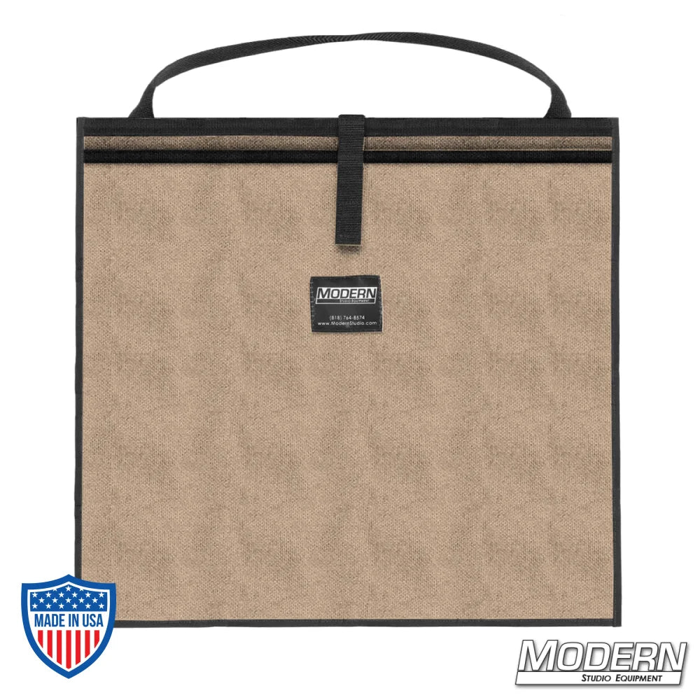 Modern Scrim Bag for 18-1/2" lighting scrims, made with Cordura 1000 and featuring a stainless steel rod for durability, ideal for film grip and rigging.