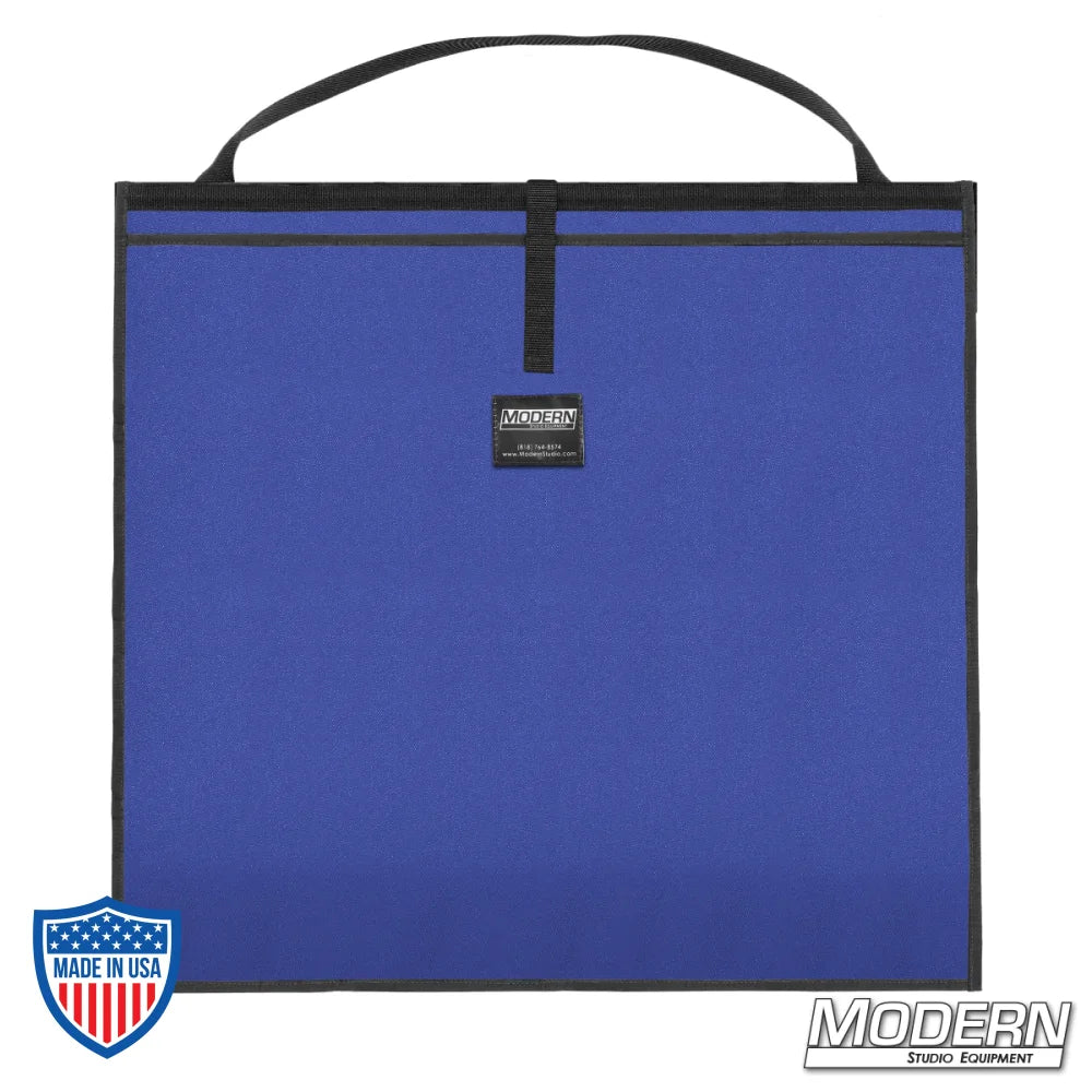 Blue Scrim Bag for 22" lighting equipment, ideal for film rigging and grip gear, made with Cordura 1000 and stainless steel rod for durability