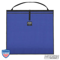 Blue Scrim Bag for 22" lighting equipment, ideal for film rigging and grip gear, made with Cordura 1000 and stainless steel rod for durability