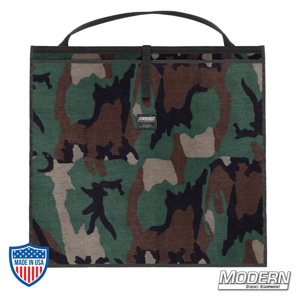Modern Scrim Bag for 32" in camouflage design, made with Cordura 1000 and a stainless steel rod for film grip rigging