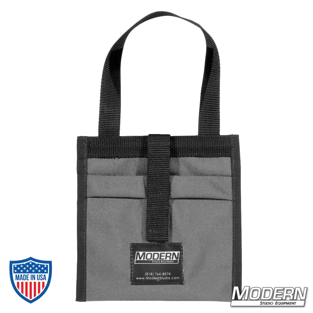 Modern Scrim Bag for 5" in gray, made from durable Cordura 1000 with a stainless steel rod, ideal for film grip and rigging.