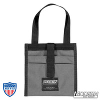 Modern Scrim Bag for 5" in gray, made from durable Cordura 1000 with a stainless steel rod, ideal for film grip and rigging.