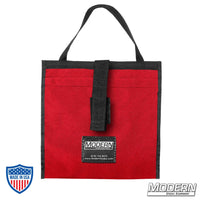 Red Modern Scrim Bag for 9" featuring a durable Cordura 1000 build and stainless steel rod, ideal for film grip and rigging equipment.