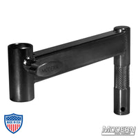 Short Junior Offset Arm - Black Zinc for film grip rigging, 6.5" offset, male 1-1/8"/2k pin end, female 1-1/8"/2k receiver end