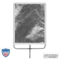 Silver Lame fabric on 304 stainless steel frame for film grip rigging, providing soft reflected bounce light.