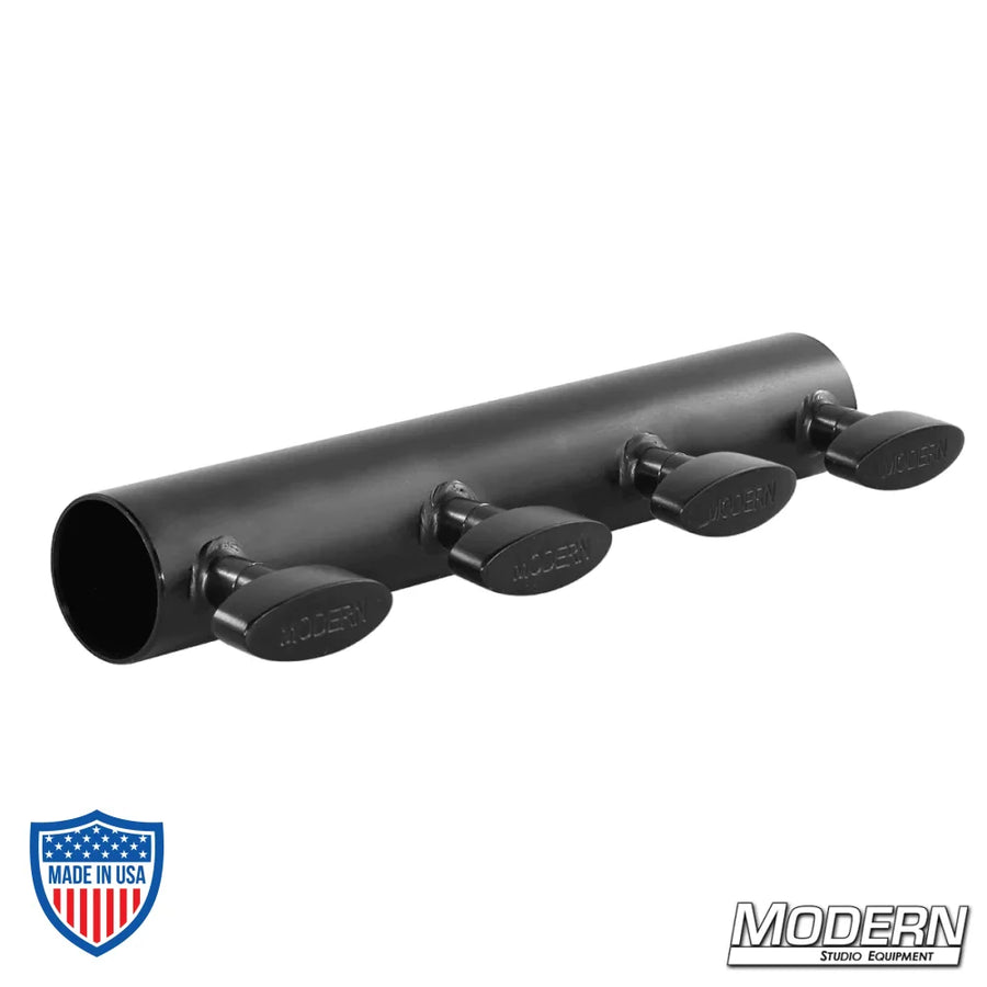 Sleeve for 1-1/4" Speed-Rail® in black zinc finish with T-handles used in film grip rigging.