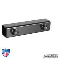 Sleeve for 1" square tube in black zinc with set screws for film grip rigging.