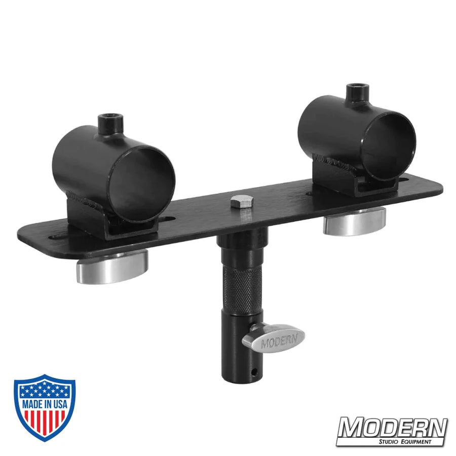 Black Zinc Slider End Bracket for 1-1/4" Speed-Rail® for film grip rigging equipment.