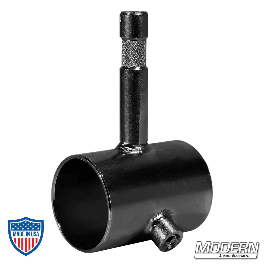 Black Zinc Slider with Baby Pin, Set Screw for 1-1/4" Speed-Rail®, Steel Fitting for Film Grip and Rigging