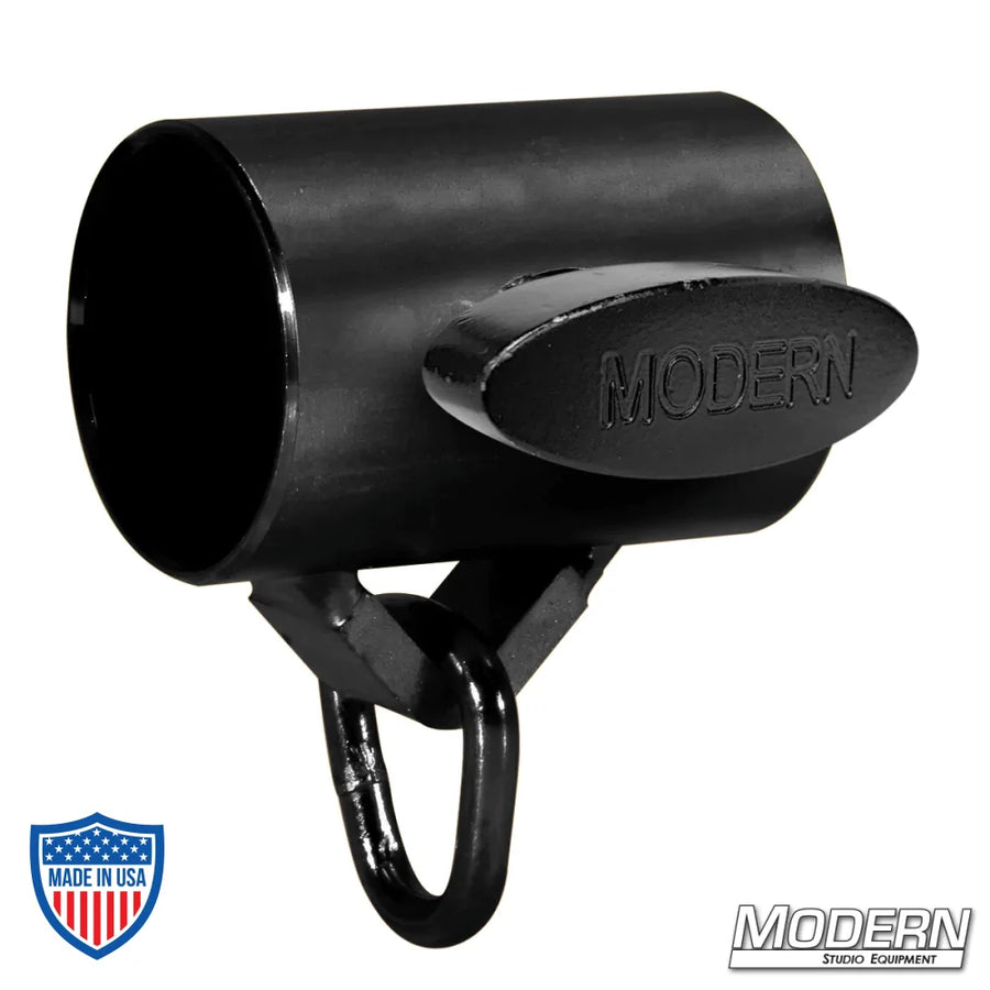 Slider with D-Ring for 1-1/4" Speed-Rail® in Black Zinc with T-Handle for film grip and rigging