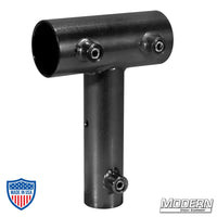 Black zinc slider with junior female for 1-1/4" Speed-Rail®, steel fitting for film, grip and rigging.