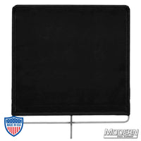 Solid Flag with stainless steel frame and 16 oz. Commando cloth for film grip and rigging. Non-floppy design.