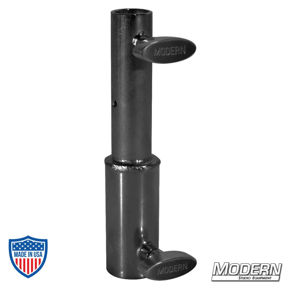 Speed-Rail® Junior Receiver Black Zinc for film grip rigging with 1-1/4" and 1-1/8" receivers and 2 lock-off knobs