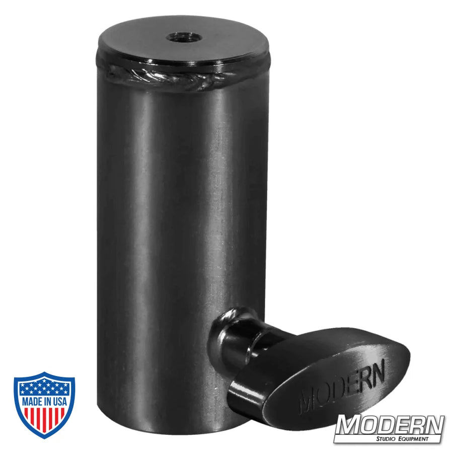 Speed-Rail® Receiver for 1-1/2" to 3/8" Female Thread - Black Zinc with T-Handles for film grip and rigging.