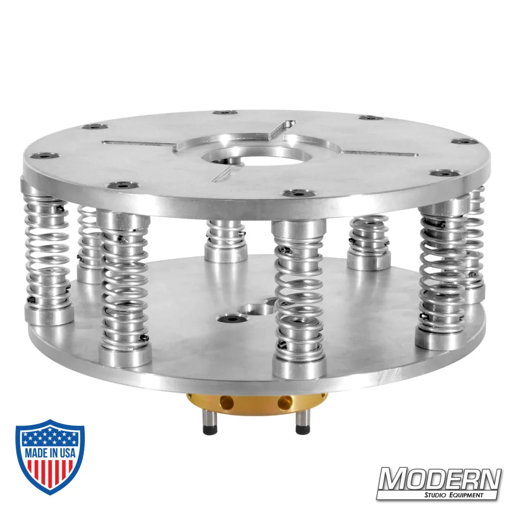 Mitchell mount with 8 high strength springs for film rigging, made from 6061 aluminum.