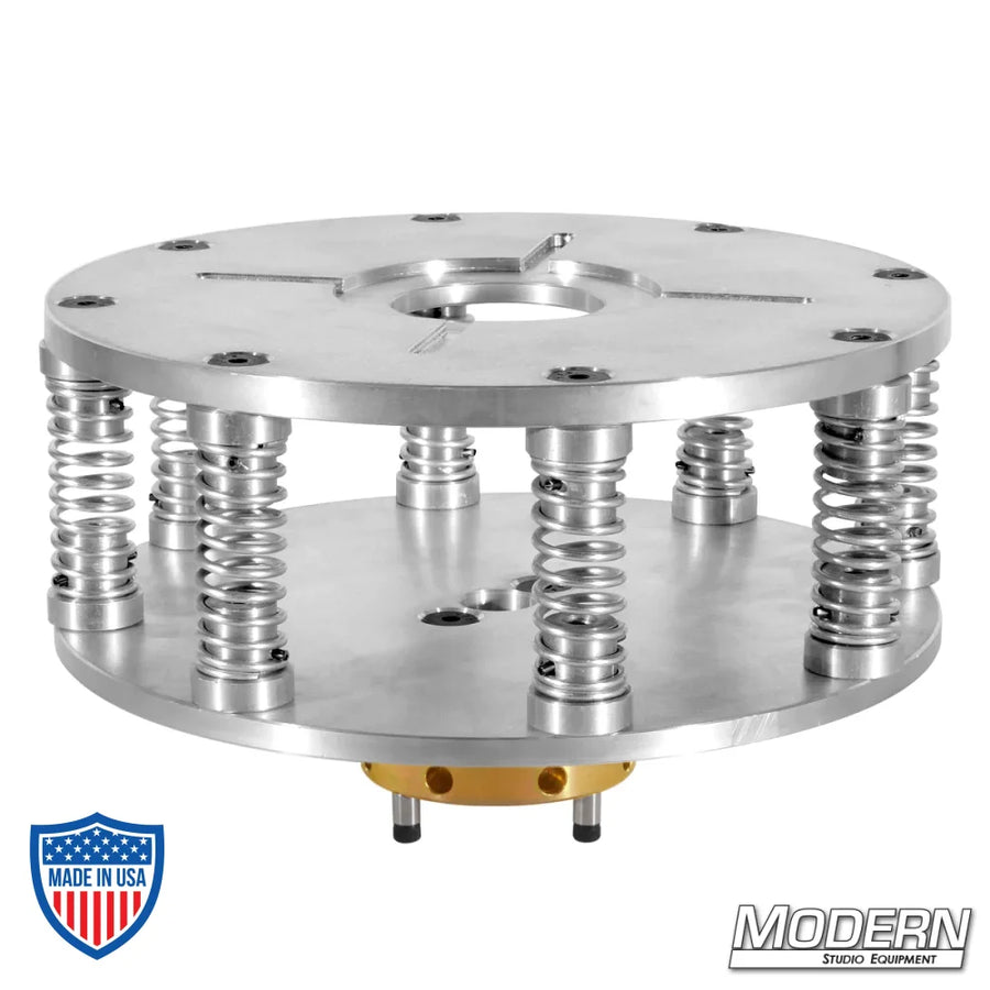 Mitchell mount with 8 high strength springs for film rigging, made from 6061 aluminum.