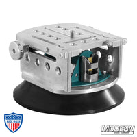 10" Wood's Powr-Grip suction cup with Camera Wedge Plate for film grip and rigging.