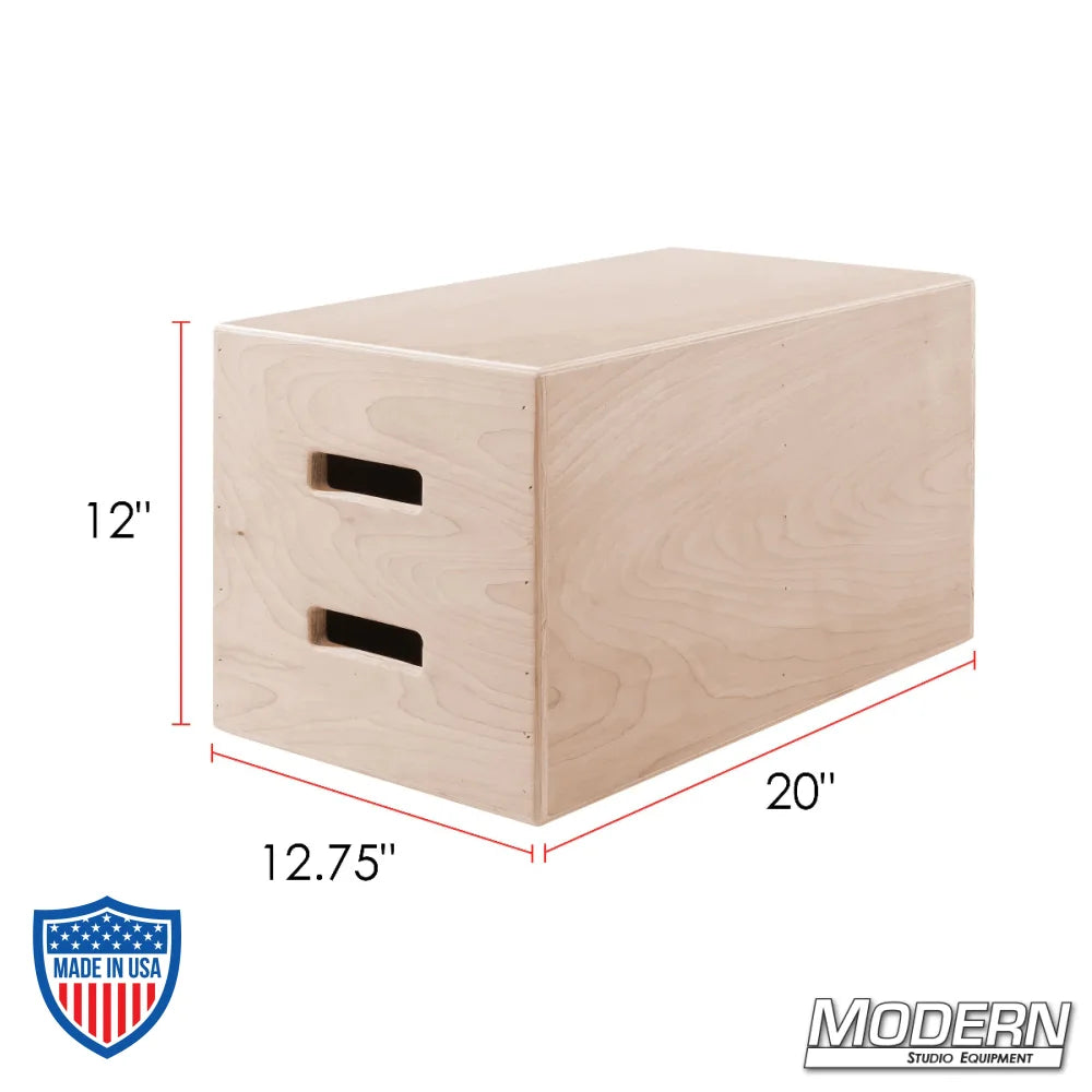 Super Apple Box (New York Apple Box) for film grip and rigging, dimensions 12.75" x 20" x 12", made with domestic and Baltic birch