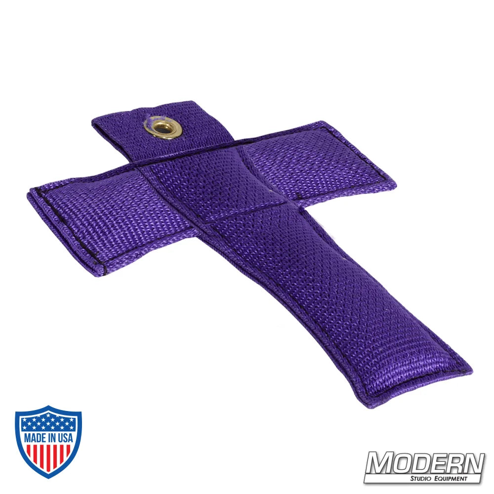 Durable purple Modern's T Marker for film grip and rigging, made of Cordura 1000, 6"es in length, filled with shot.
