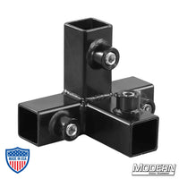 Tee With Brace For 3/4" Square Tube - Black Zinc