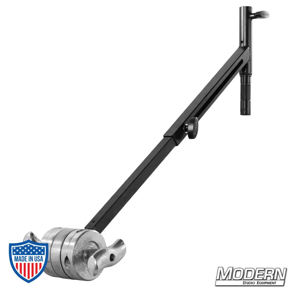 Telescoping Grip Helper Saver with 1-1/8" receiver and 4-1/2" grip head for film rigging on a light stand