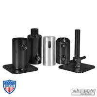 Telescoping Wall Spreader Kit for 1-1/2" Speed-Rail® with Black Zinc finish, ideal for film grip and rigging applications