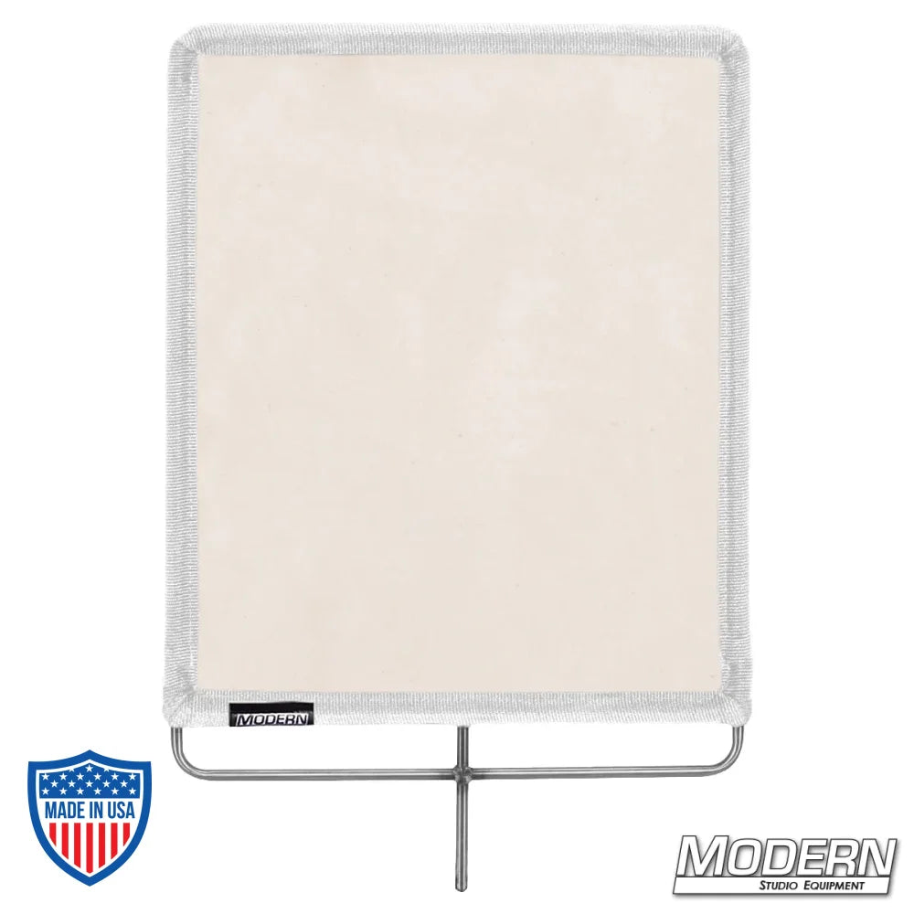 Unbleached Muslin sewn onto 304 military-grade stainless steel frame for film grip and rigging diffusion purposes