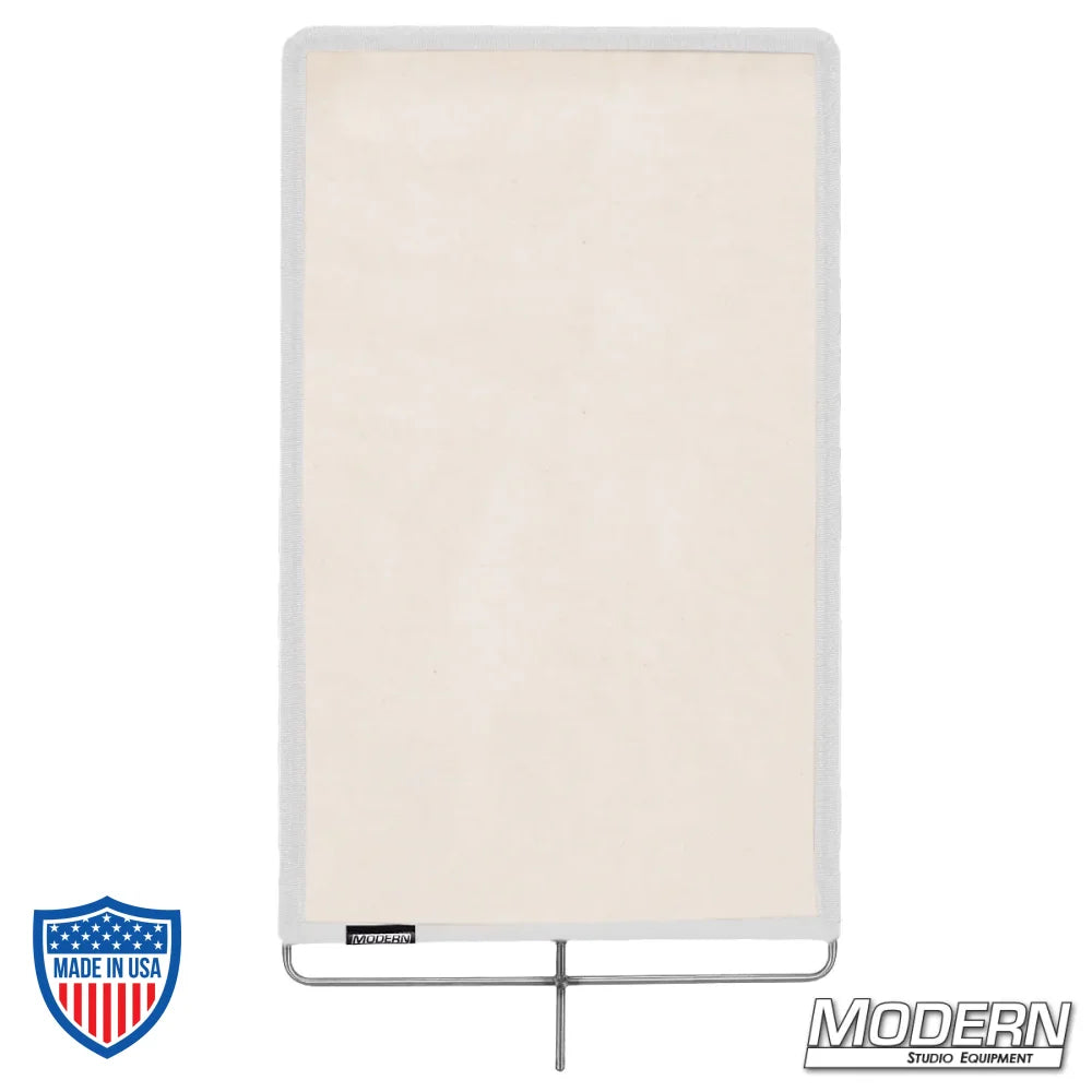 Unbleached Muslin diffusion fabric on military-grade stainless steel frame for film grip rigging