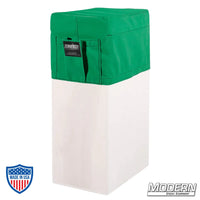 Vertical Apple Box Seat Cover with pocket, featuring durable Cordura 1000 fabric, ideal for film, grip, and rigging applications.