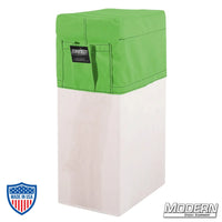 Vertical Apple Box with Green Seat Cover and Pocket for Film Grip and Rigging