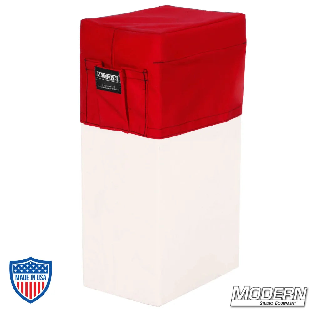 Red Vertical Apple Box Seat Cover with Pocket for film grip rigging