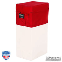 Red Vertical Apple Box Seat Cover with Pocket for film grip rigging