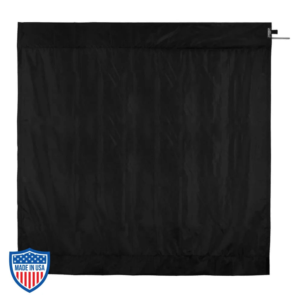 Black Rip Stop Wag Flag for film grip rigging on uncovered stainless frame