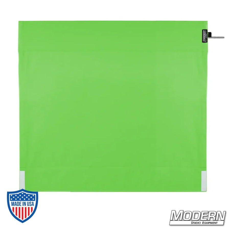 Digital Green Wag Flag for film grip and rigging on uncovered stainless wag flag frame.