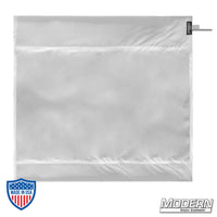 Full soft frost Wag Flag for film grip and rigging applications on an open stainless steel frame.