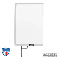 White artificial 1/4 stop silk scrim on stainless open-end frame for film grip and rigging to diffuse light by 0.6 stop.