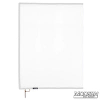 White China Silk Scrim with open end stainless steel frame for film grip and rigging to diffuse direct light sources by 1 stop
