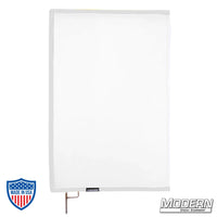 White China Silk Scrim with open end stainless steel frame for film grip and rigging. 1 stop material that diffuses direct light sources.