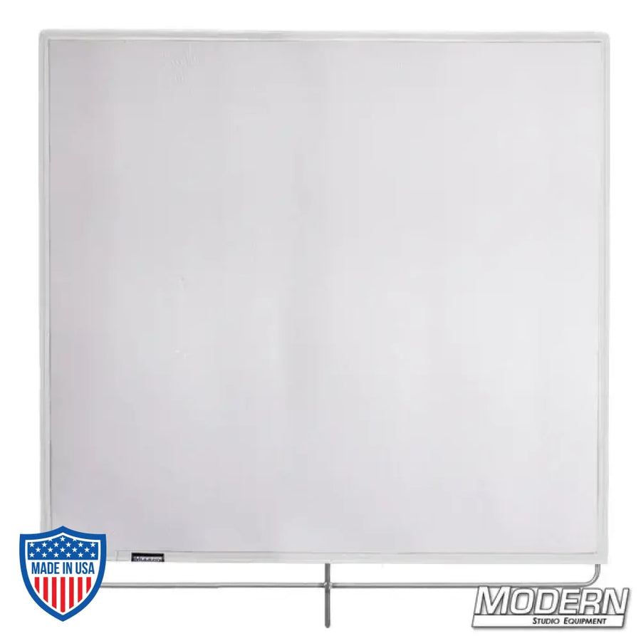 White Single Scrim 48" x 48" with stainless steel frame for film grip and rigging, reduces lighting without altering pattern or color temperature
