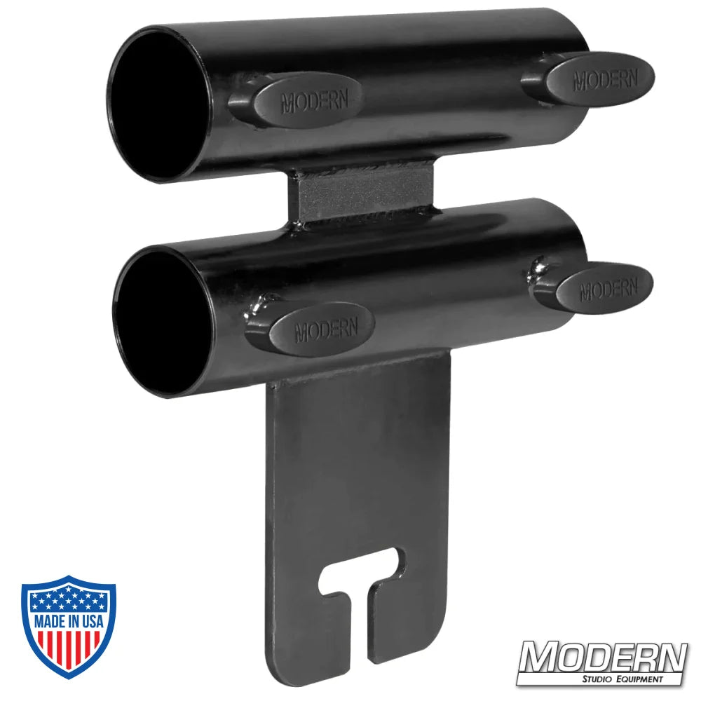 Black Zinc Wide Over and Under Ear for 1-1/2" Speed-Rail® with T-Handles for film grip and rigging on gobo or grip head