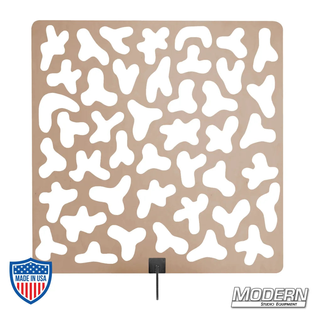 Wood cucoloris with frame for creating shadow patterns in film grip and rigging setups